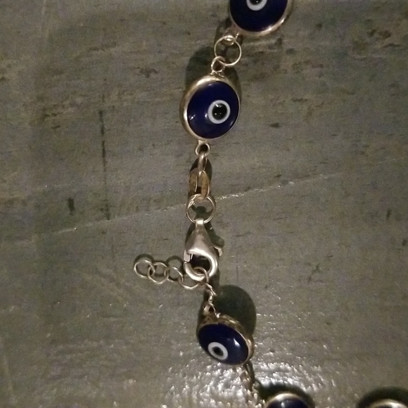 Sterling Silver Evil Eye Bracelet - Picture 2 of 4